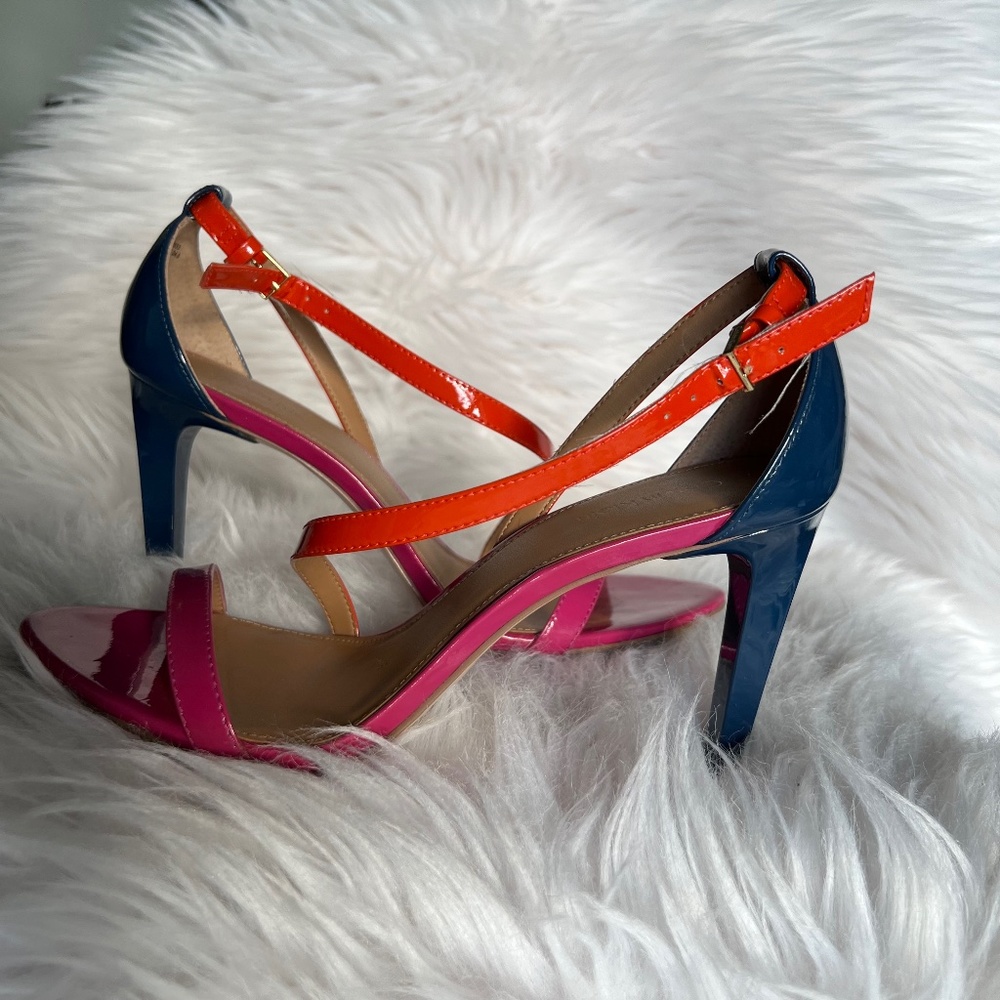 Calvin Klein colorful strappy high heel sandals